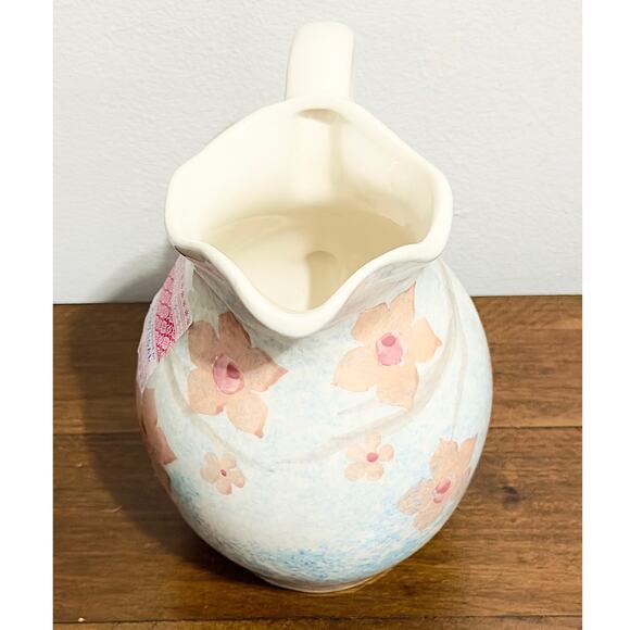 NWT: Farval Ceramics - Hand Painted, Floral, Ceramic Pitcher - Picture 3 of 4